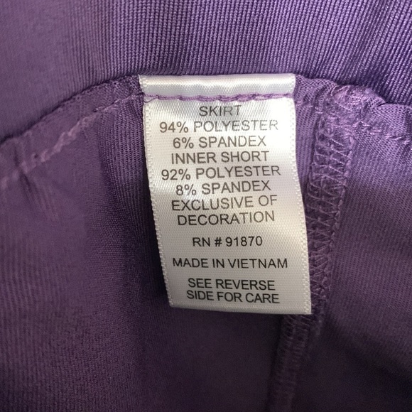 Pebble Beach 2 Pc Golf Top and Skort Abstract Floral Print Purple Gray S - Picture 10 of 11